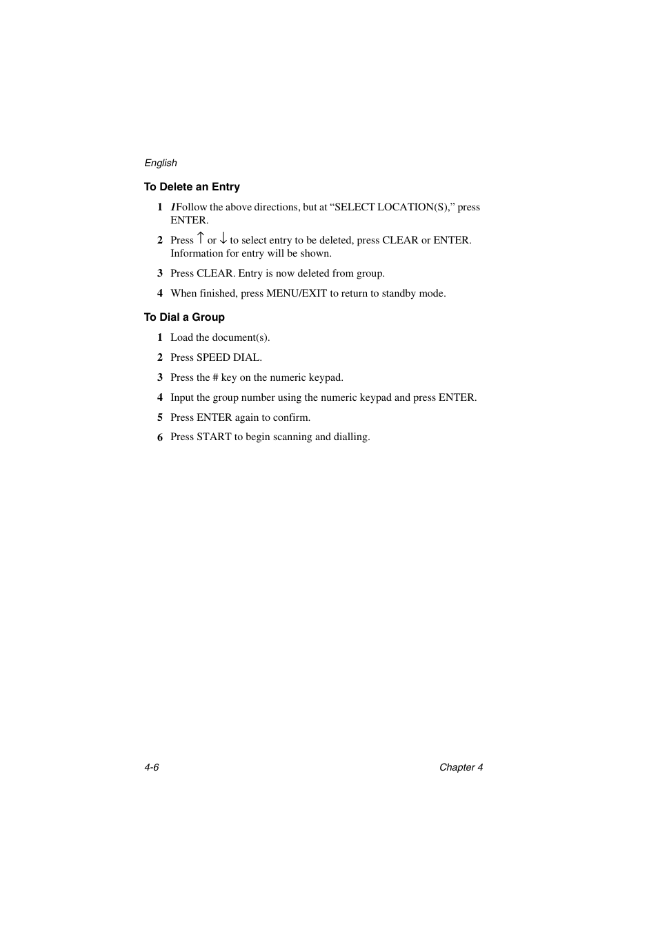 To delete an entry, To dial a group | Oki 5700 User Manual | Page 54 / 134