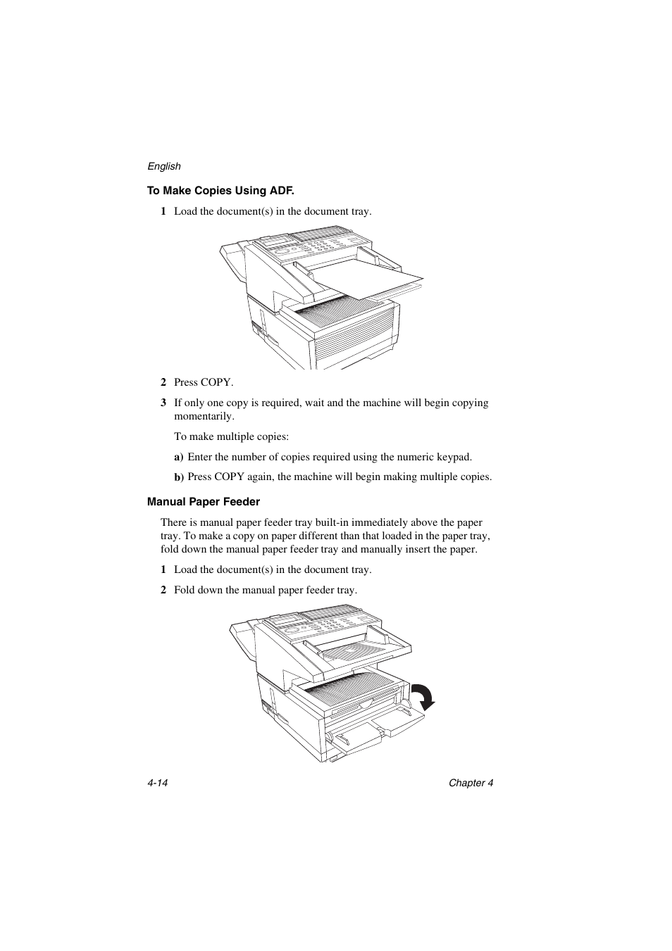 To make copies using adf, Manual paper feeder | Oki 5700 User Manual | Page 62 / 134