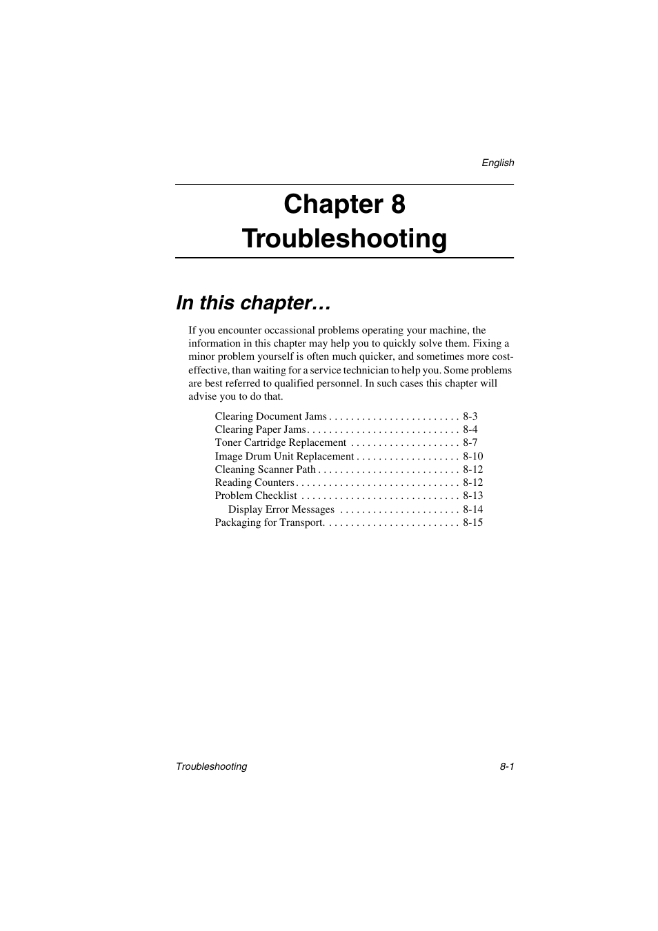 Chapter 8 troubleshooting | Oki 5700 User Manual | Page 99 / 134