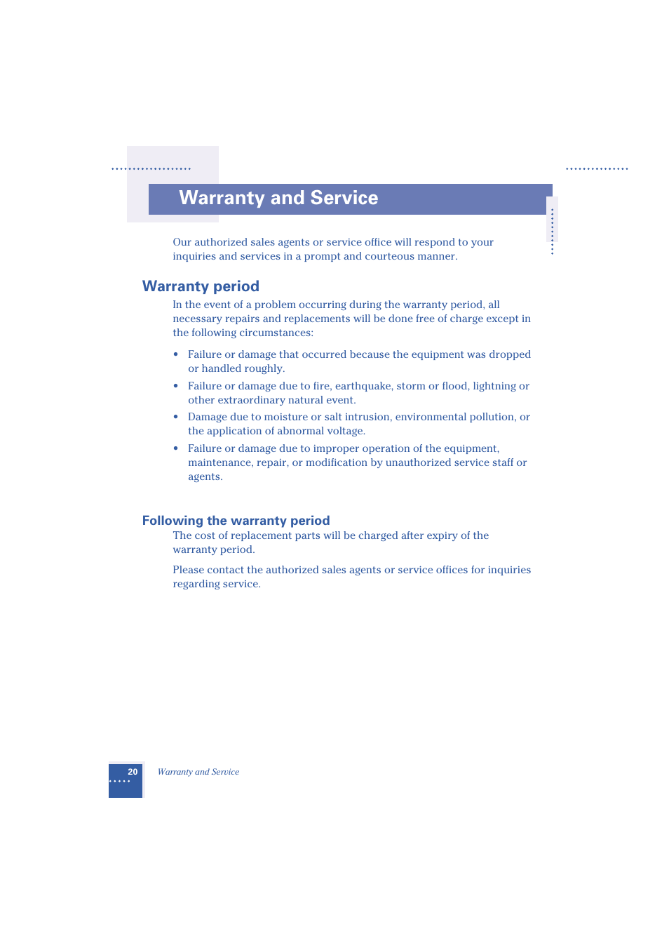 Warranty and service, Warranty period | Oki Telephony Adapter User Manual | Page 28 / 30