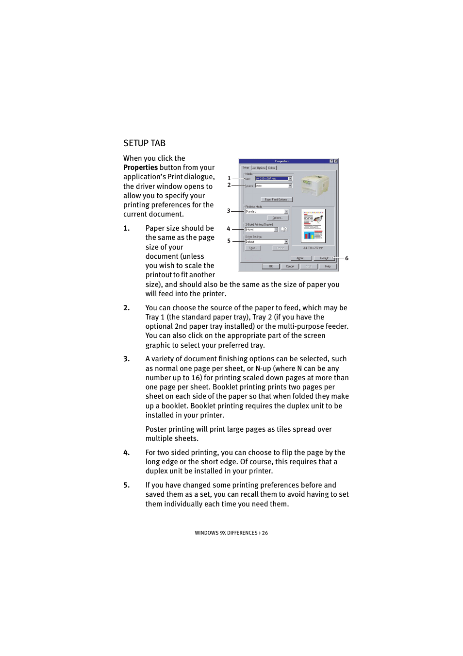 Setup tab | Oki C 5100n User Manual | Page 26 / 81