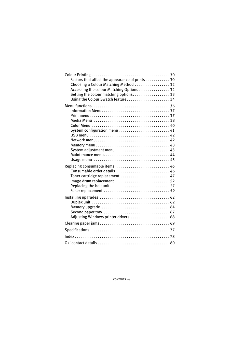 Oki C 5100n User Manual | Page 4 / 81