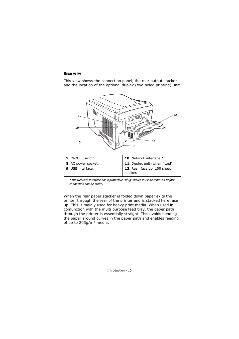 Rear view | Oki C5800 User Manual | Page 10 / 117
