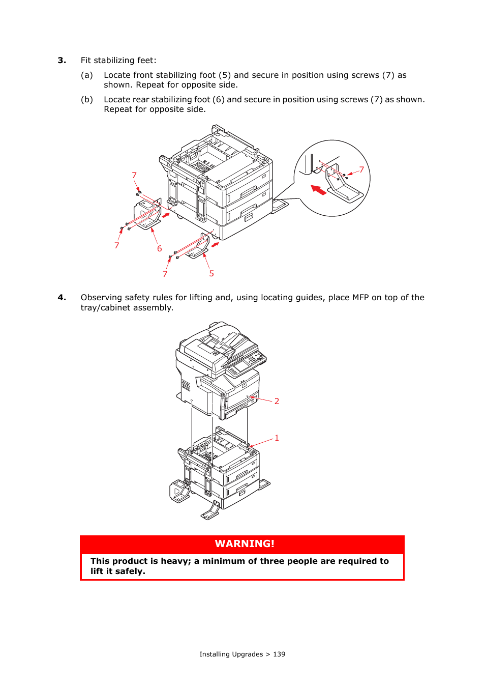 Warning | Oki PRINTING SOLUTIONS MULTIFUNCTION PRINTER CX2633 User Manual | Page 139 / 180