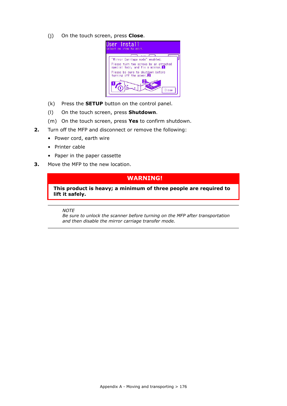 Warning | Oki PRINTING SOLUTIONS MULTIFUNCTION PRINTER CX2633 User Manual | Page 176 / 180