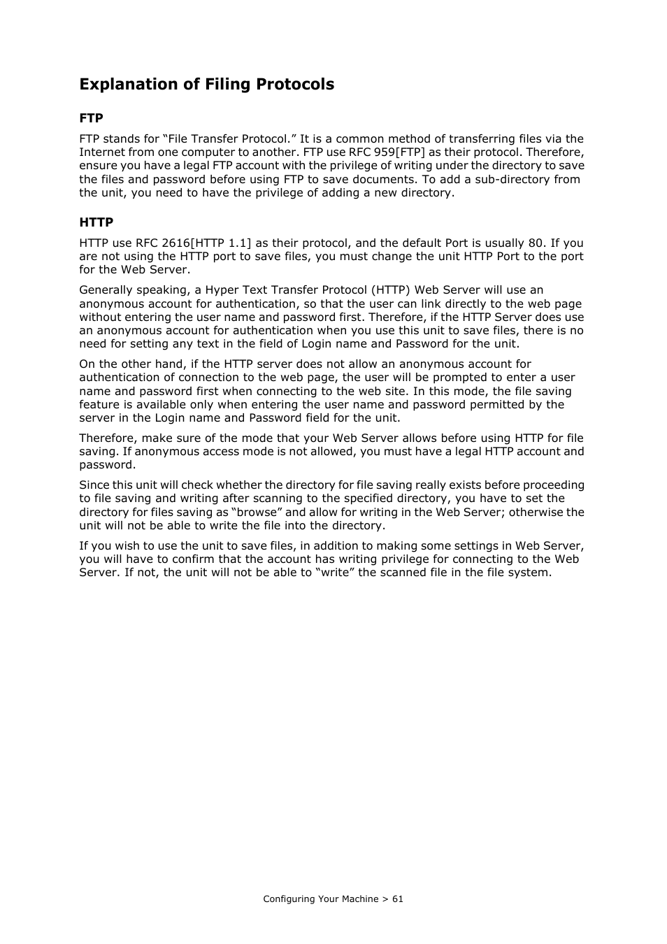 Explanation of filing protocols, Explanation of filing protocols” on | Oki PRINTING SOLUTIONS MULTIFUNCTION PRINTER CX2633 User Manual | Page 61 / 180