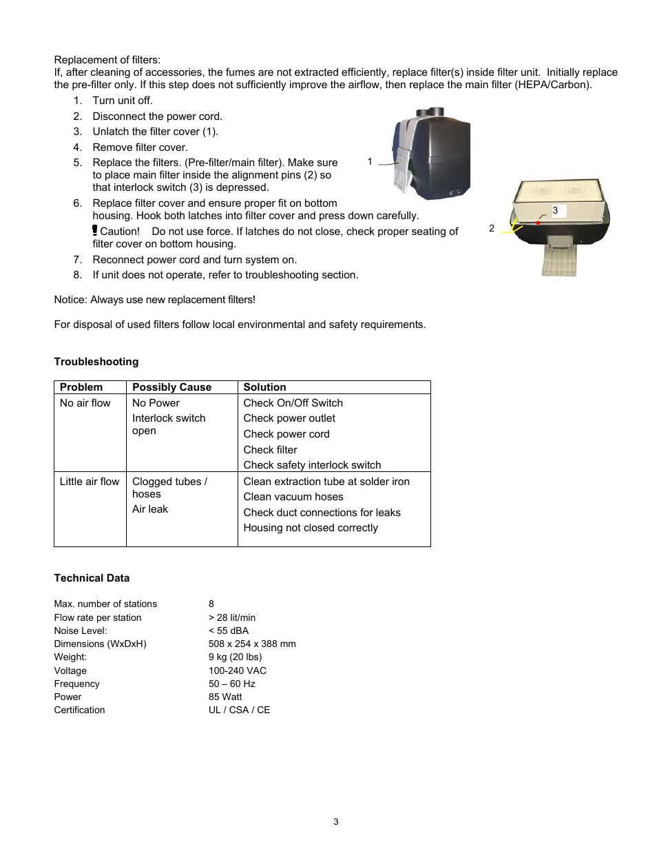 Troubleshooting, Technical data | Oki BTX-208 User Manual | Page 3 / 4
