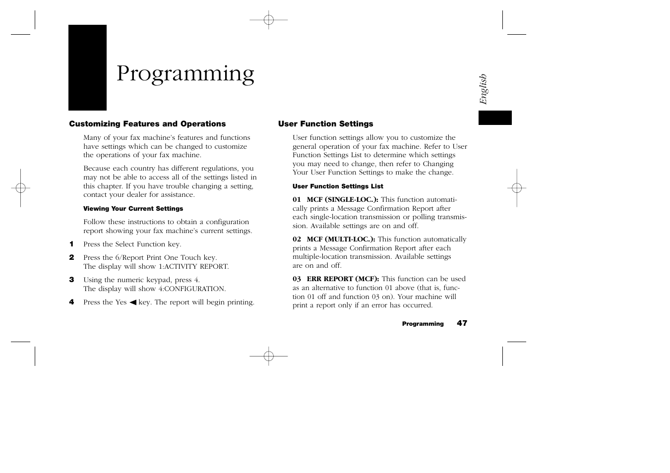 Programming | Oki 4100 User Manual | Page 47 / 80