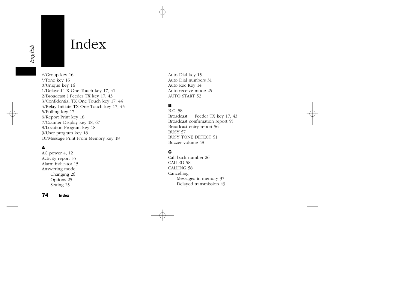 Index | Oki 4100 User Manual | Page 74 / 80