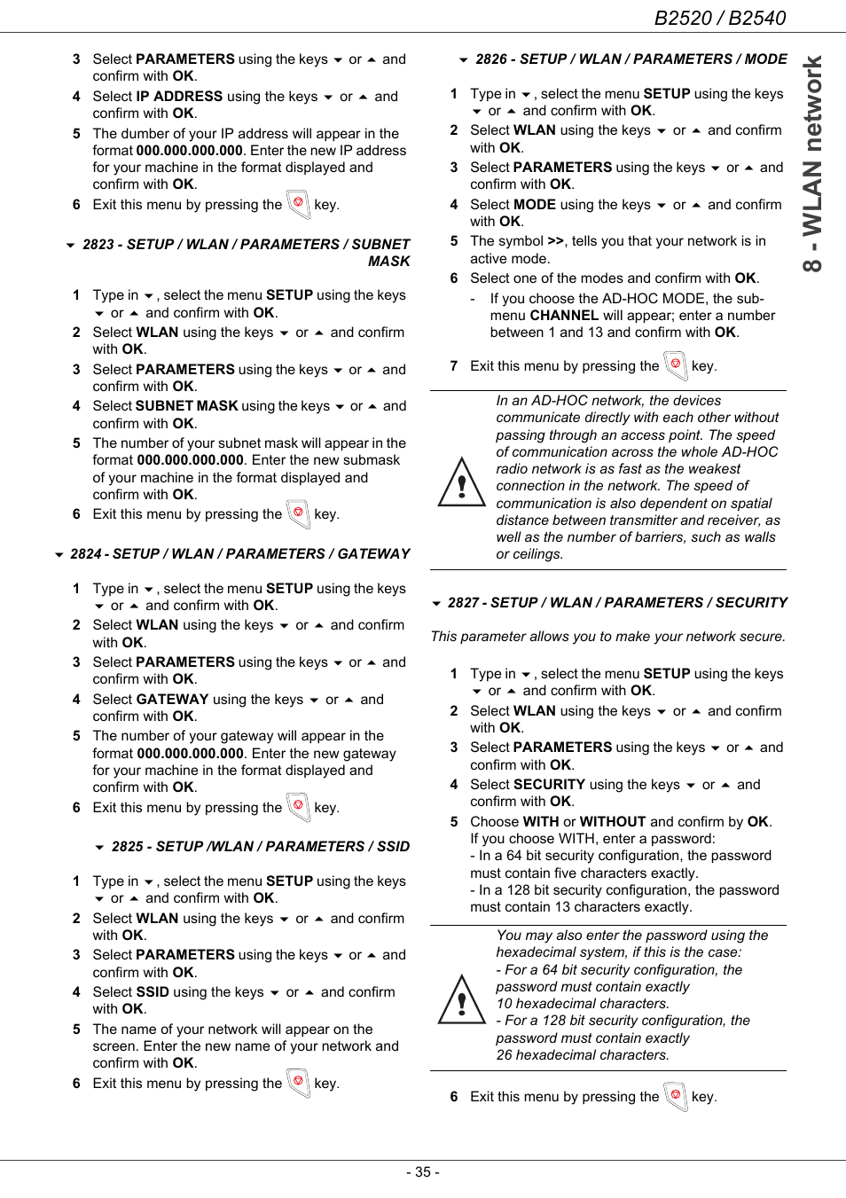 8 - wlan network | Oki B2500 Series User Manual | Page 40 / 73