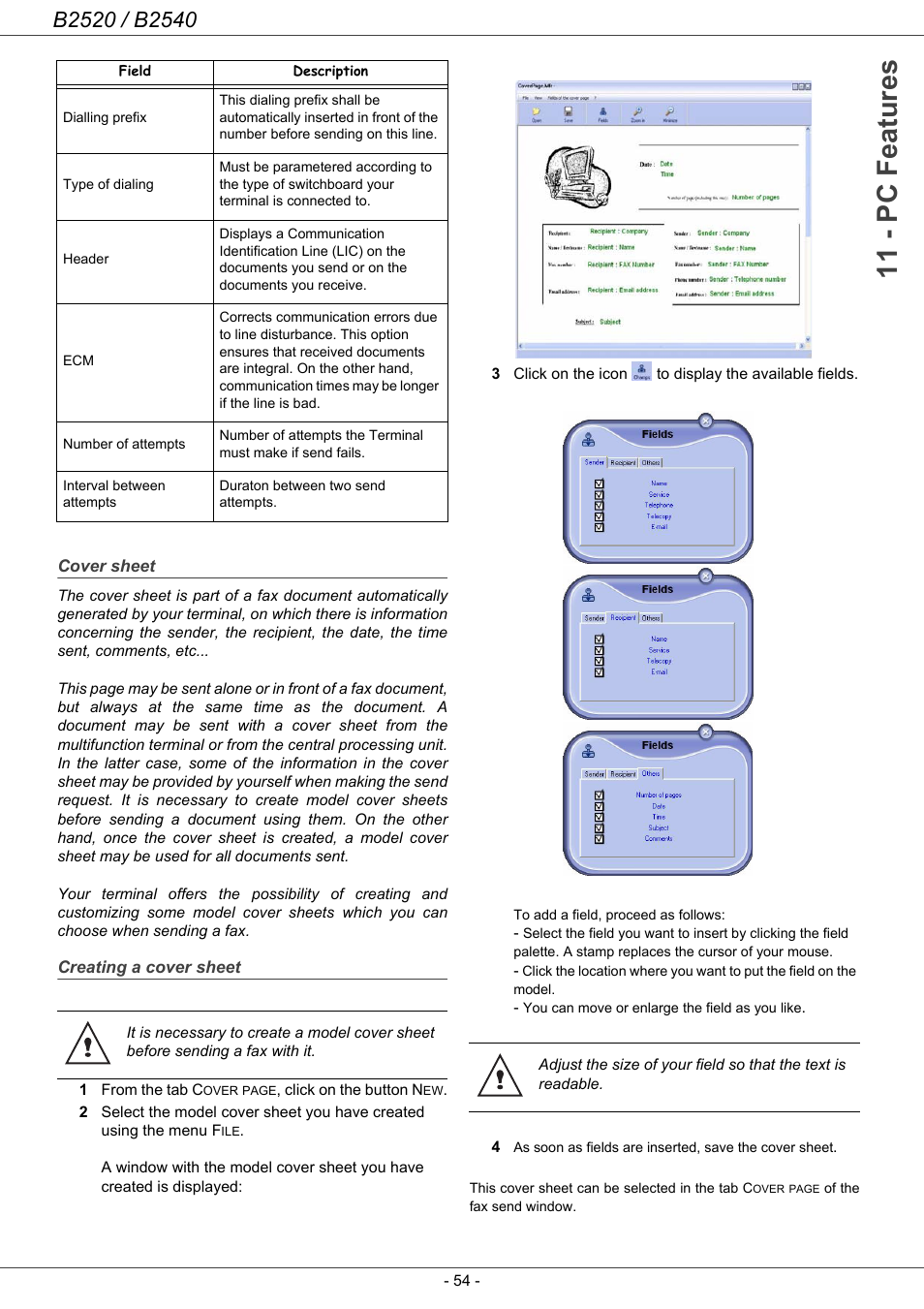 Cover sheet, Creating a cover sheet, Refer to | 11 - pc features | Oki B2500 Series User Manual | Page 59 / 73