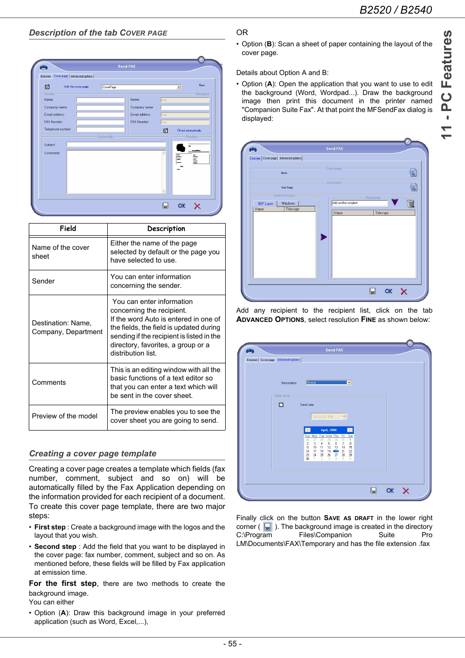 11 - pc features | Oki B2500 Series User Manual | Page 60 / 73