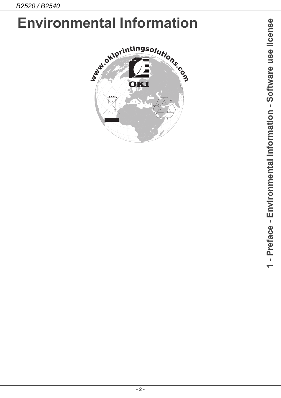 Environmental information | Oki B2500 Series User Manual | Page 7 / 73