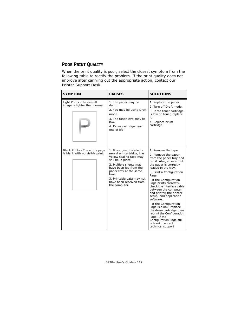Poor print quality | Oki B930d User Manual | Page 113 / 211