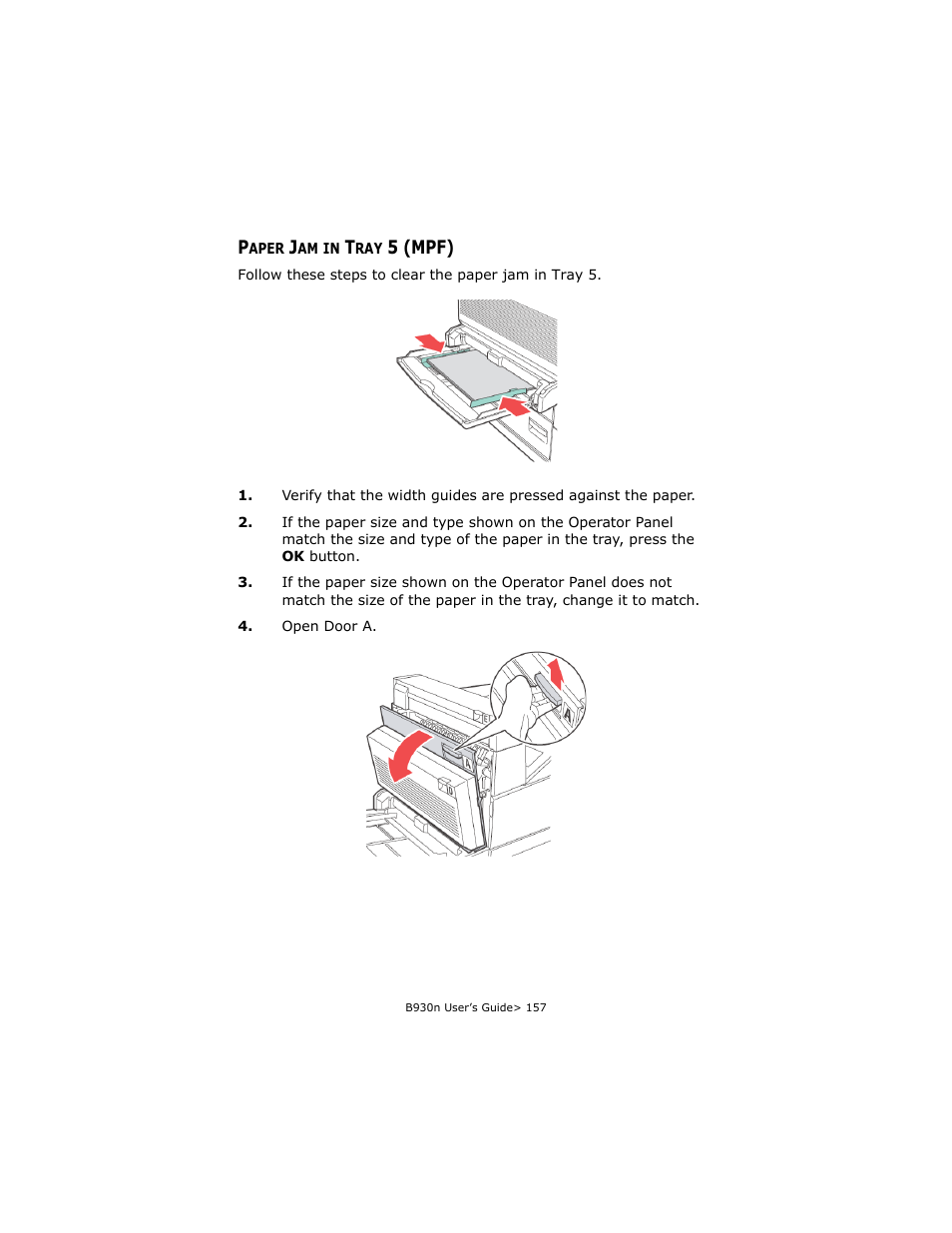Paper jam in tray 5 (mpf) | Oki B930d User Manual | Page 163 / 211