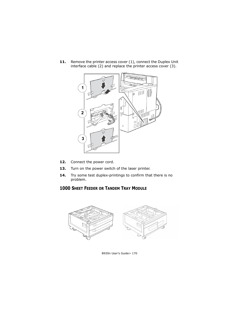 1000 sheet feeder or tandem tray module | Oki B930d User Manual | Page 176 / 211