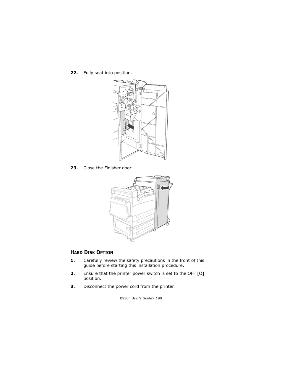 Hard disk option | Oki B930d User Manual | Page 196 / 211