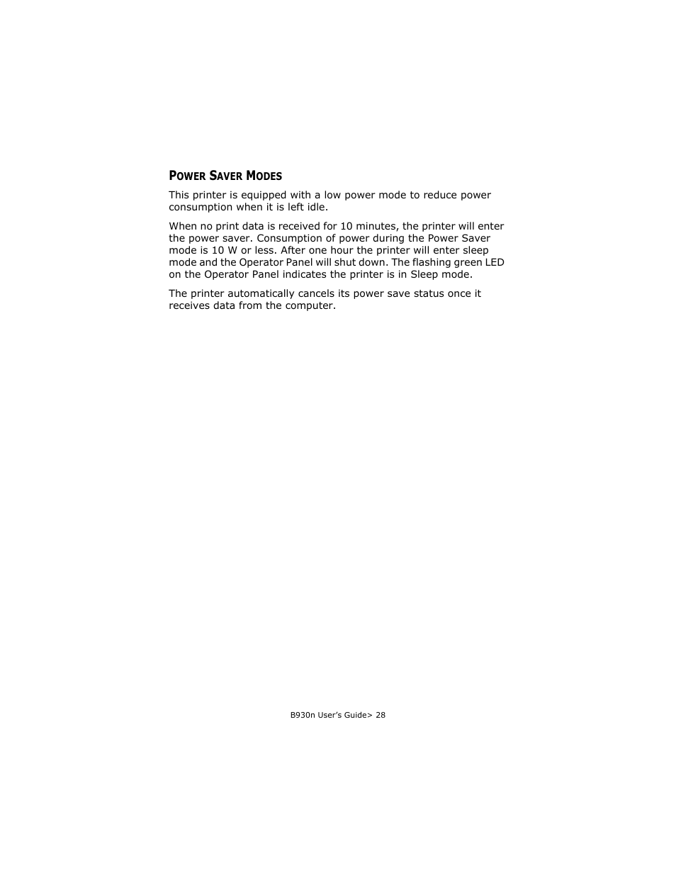Power saver modes | Oki B930d User Manual | Page 34 / 211