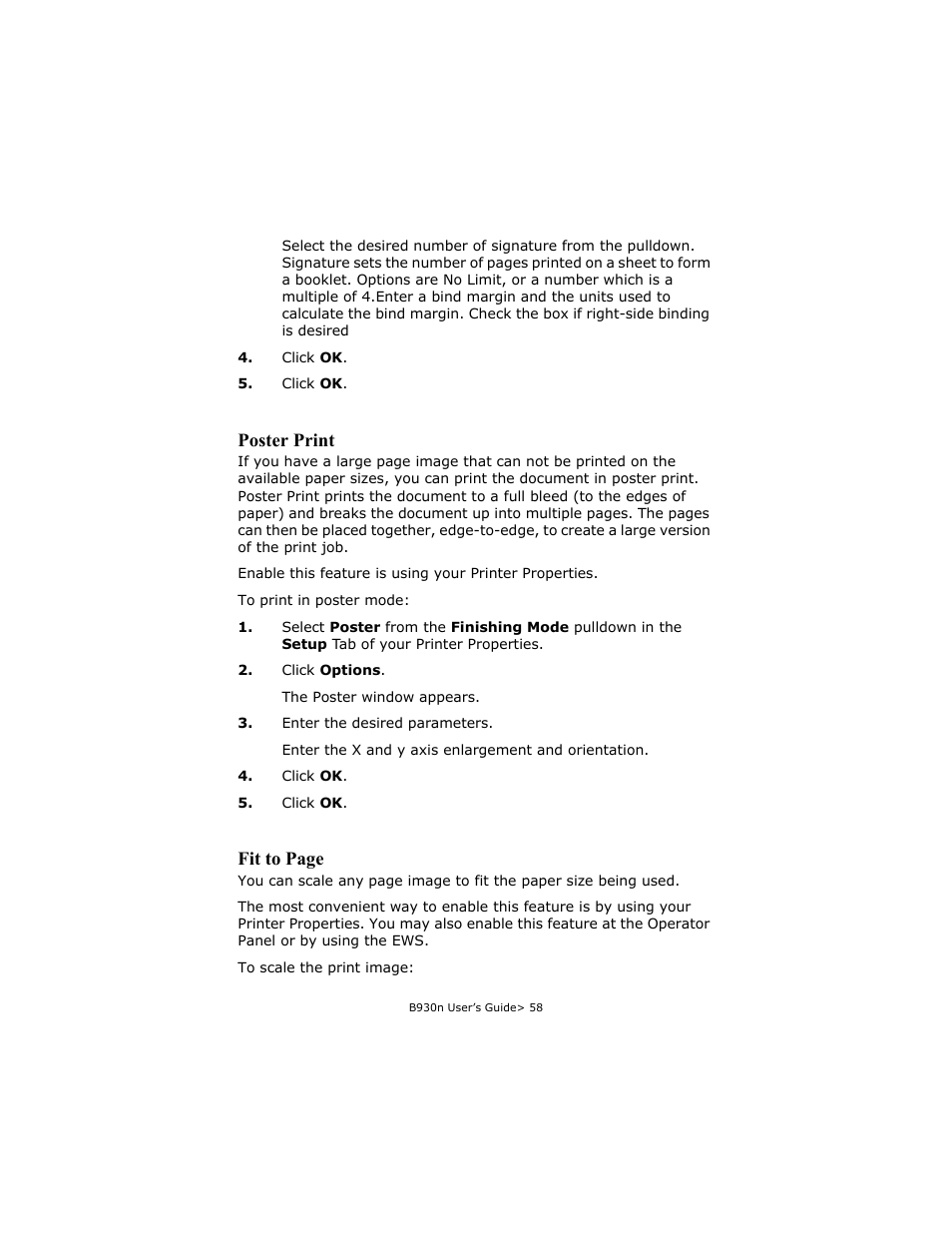 Poster print, Fit to page | Oki B930d User Manual | Page 64 / 211
