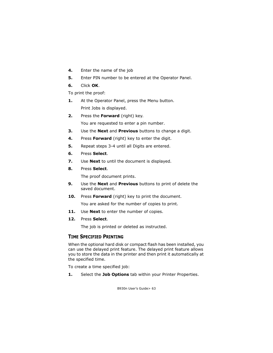 Time specified printing | Oki B930d User Manual | Page 69 / 211