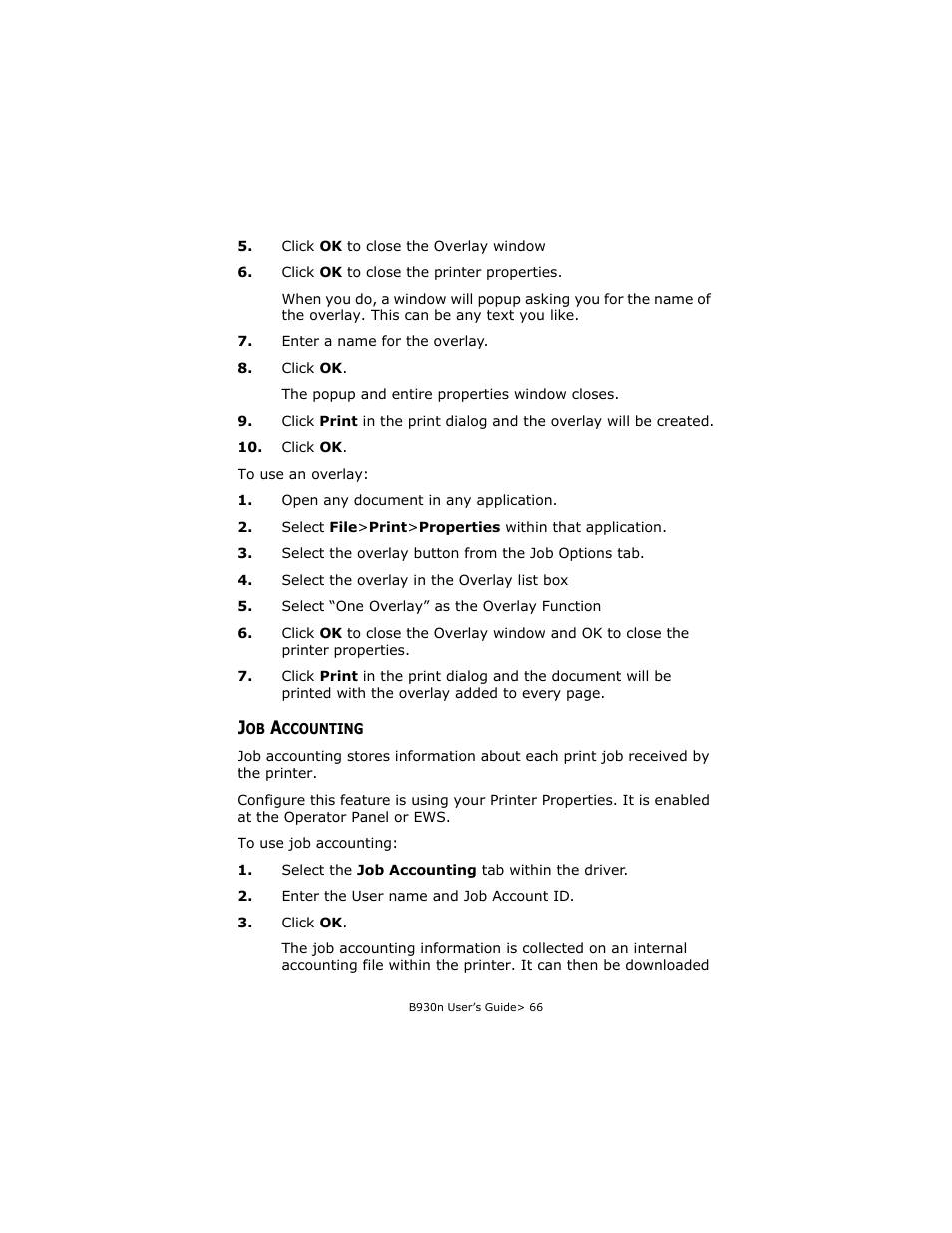 Job accounting | Oki B930d User Manual | Page 72 / 211