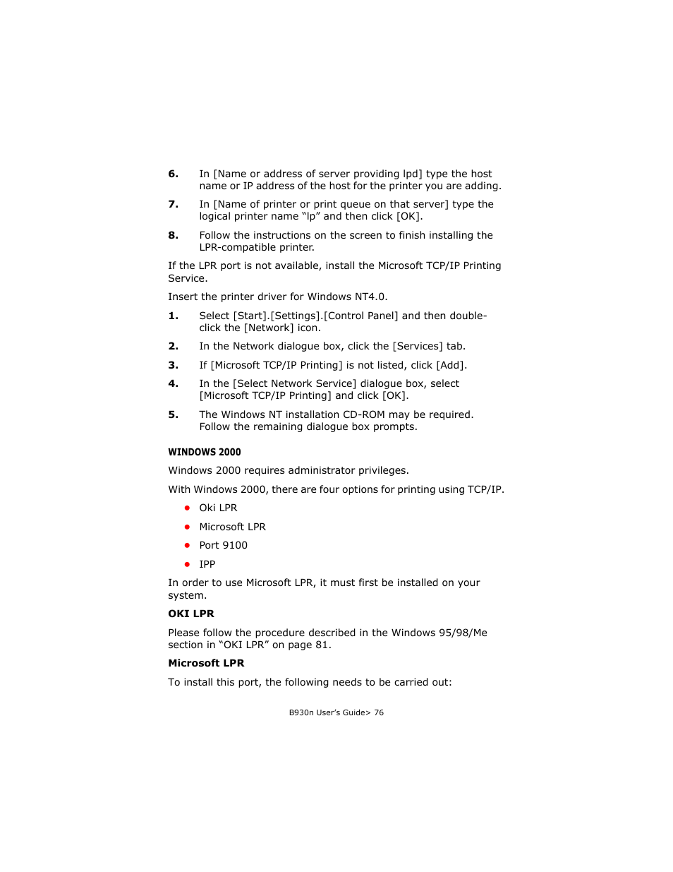 Oki B930d User Manual | Page 82 / 211