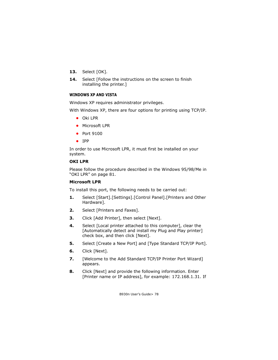 Oki B930d User Manual | Page 84 / 211