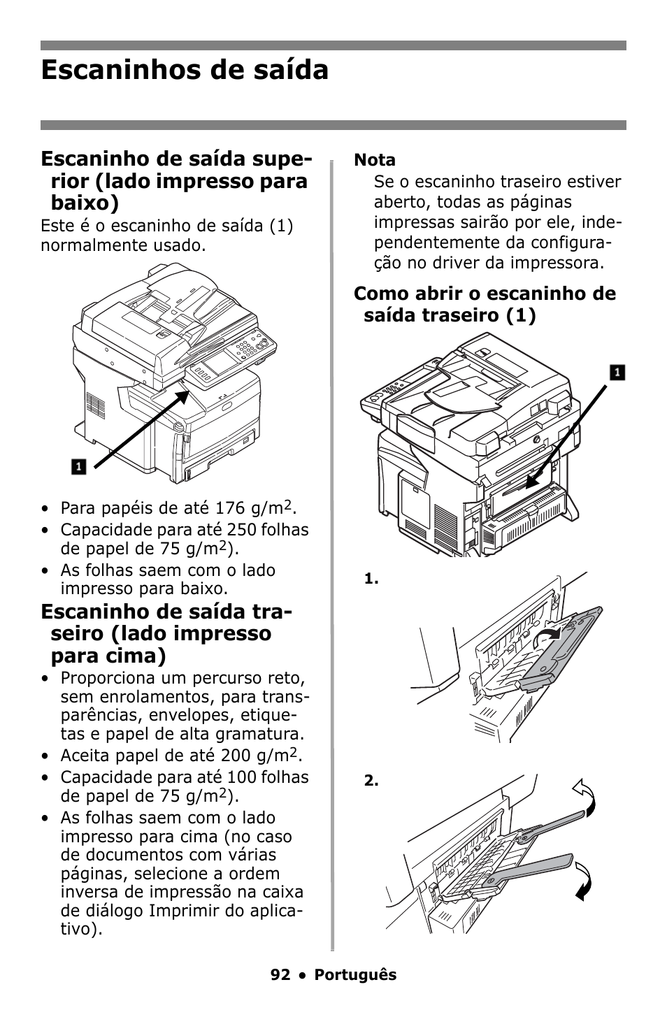 Escaninhos de saída | Oki MC860 MFP User Manual | Page 92 / 103