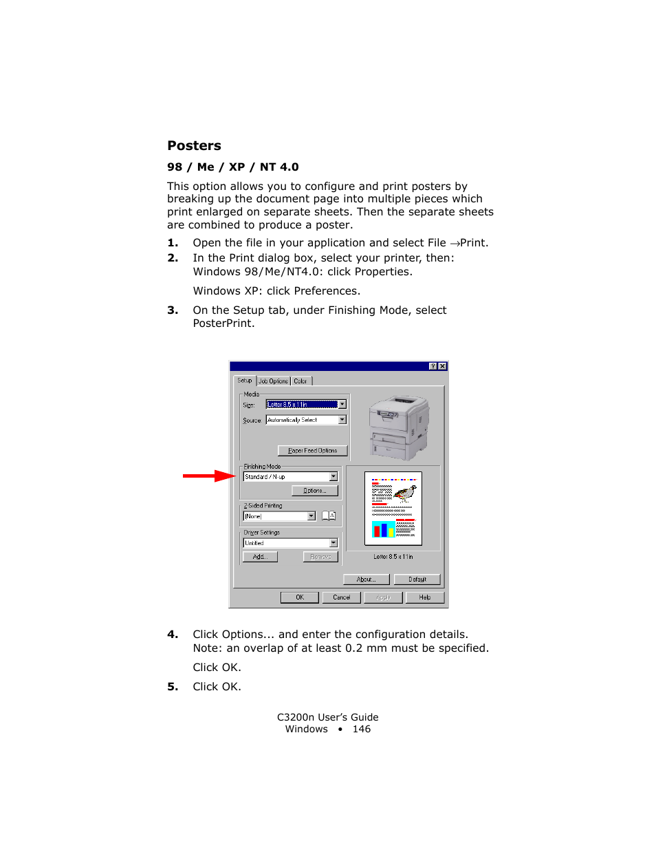 Posters, 98 / me / xp / nt 4.0 | Oki C 3200n User Manual | Page 146 / 168