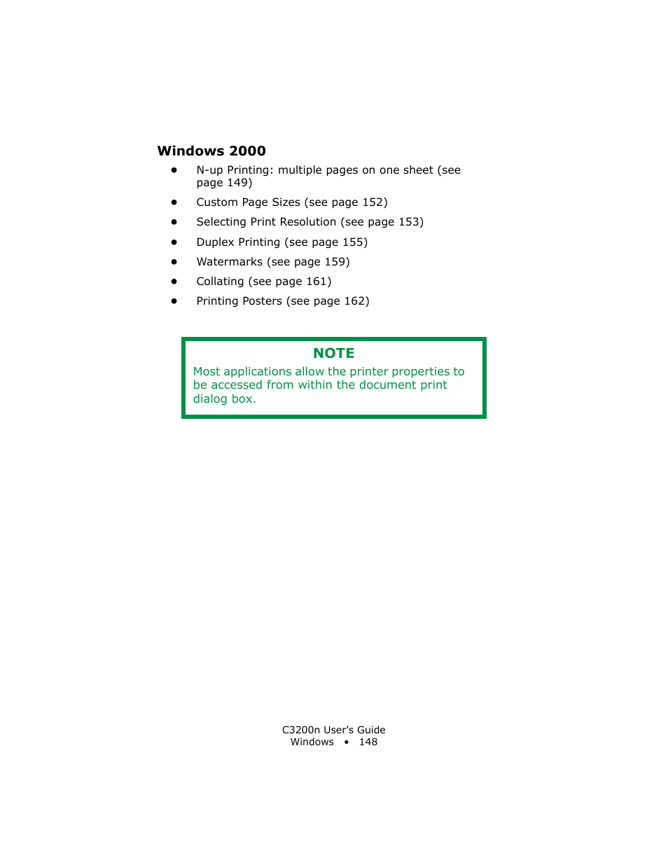 Windows 2000 | Oki C 3200n User Manual | Page 148 / 168
