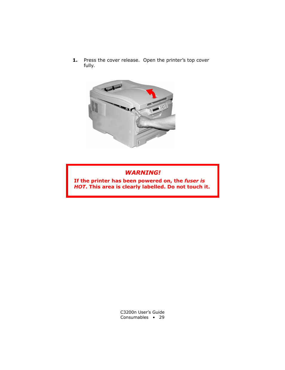 Warning | Oki C 3200n User Manual | Page 29 / 168
