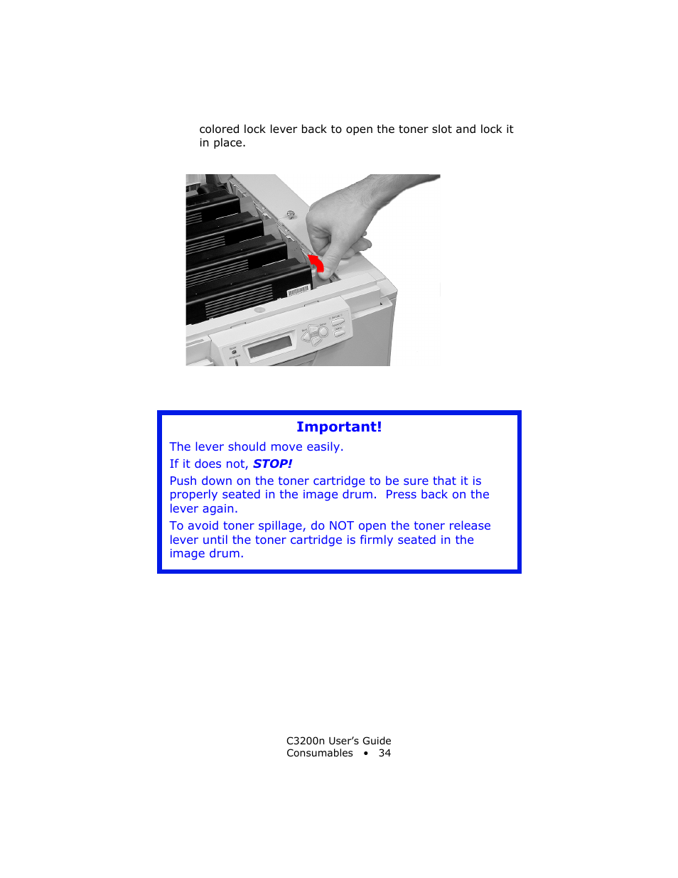 Important | Oki C 3200n User Manual | Page 34 / 168
