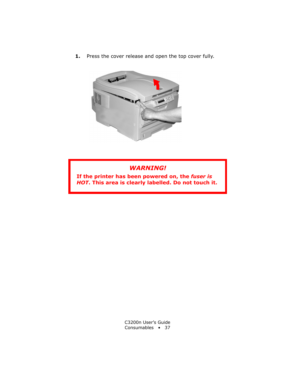 Warning | Oki C 3200n User Manual | Page 37 / 168