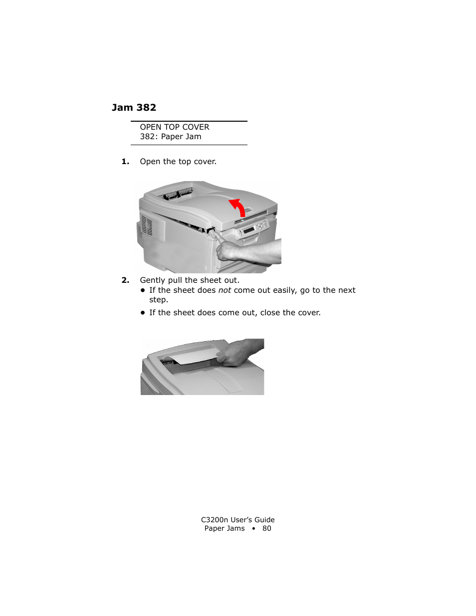Jam 382 | Oki C 3200n User Manual | Page 80 / 168