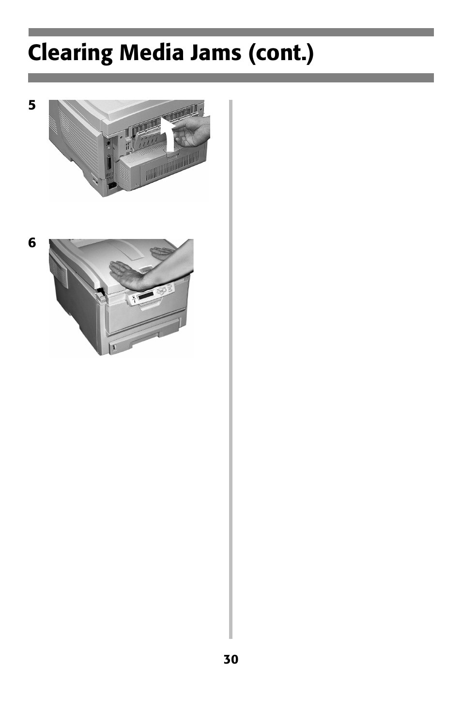 Clearing media jams (cont.) | Oki C 5400 User Manual | Page 31 / 47