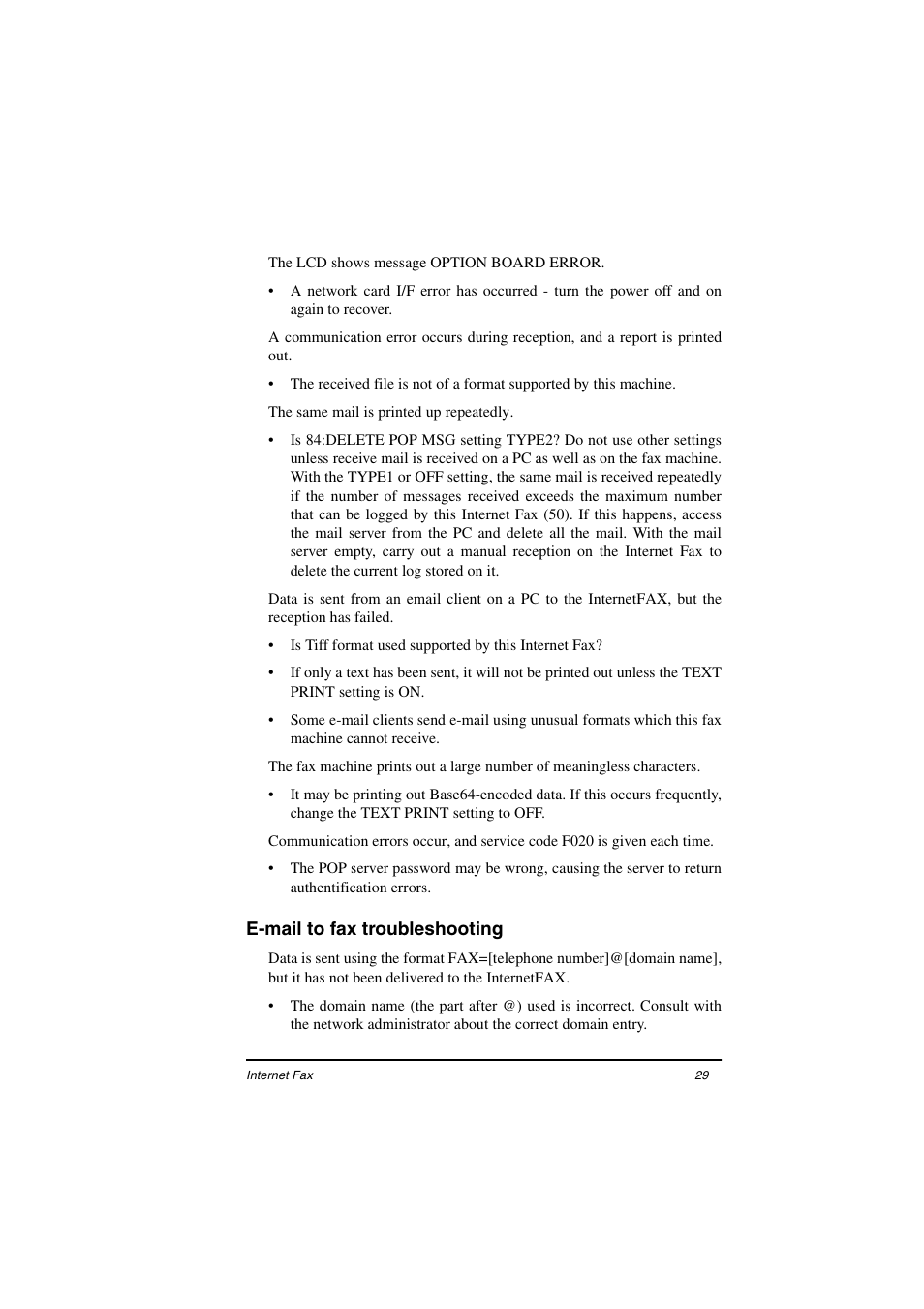 E-mail to fax troubleshooting | Oki ii User Manual | Page 33 / 46