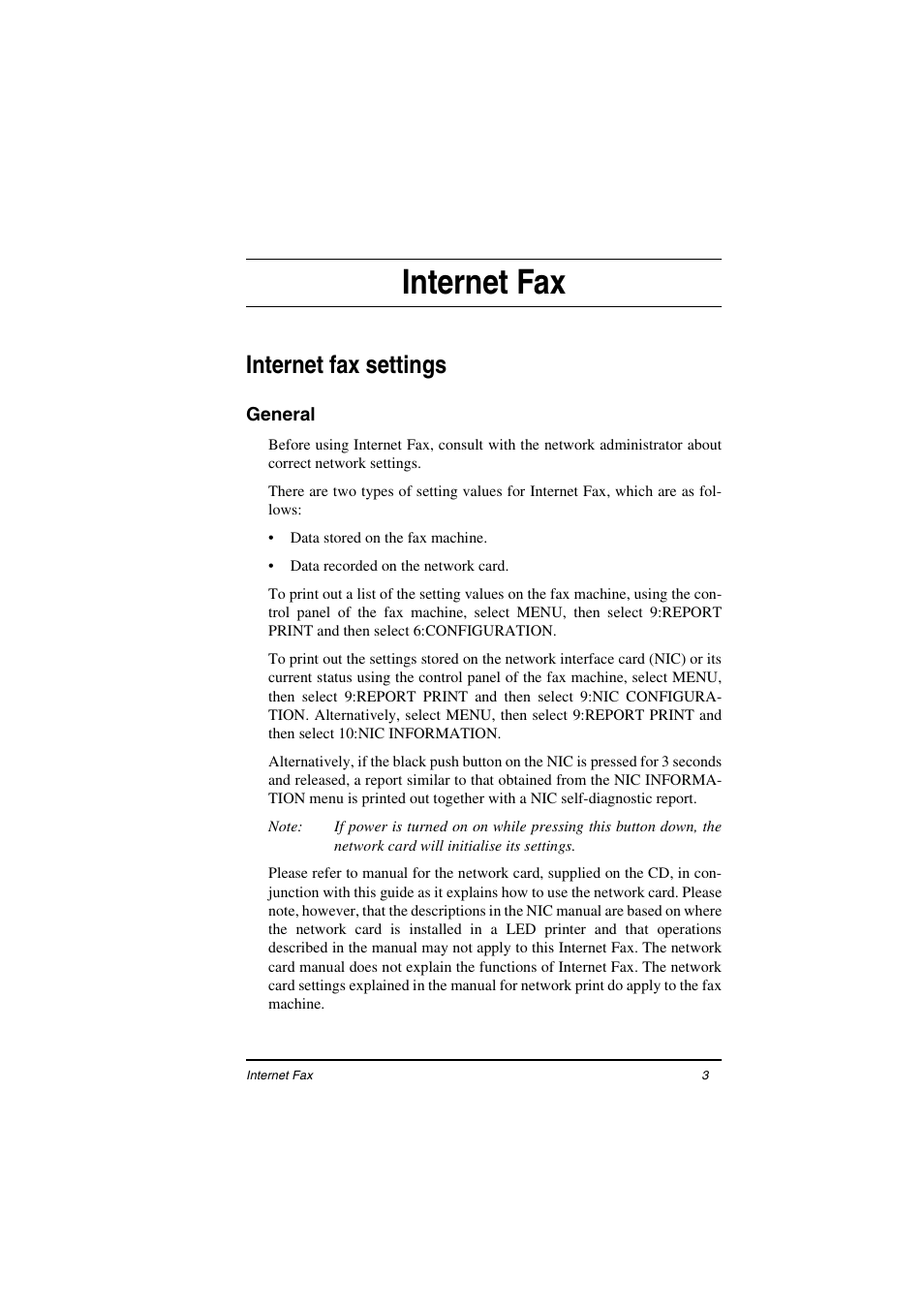 Internet fax, Internet fax settings, General | Oki ii User Manual | Page 7 / 46