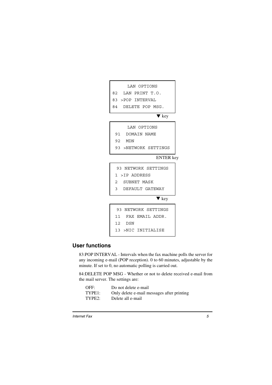 User functions | Oki ii User Manual | Page 9 / 46