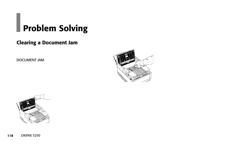 Problem solving | Oki FAX 5250 User Manual | Page 118 / 176