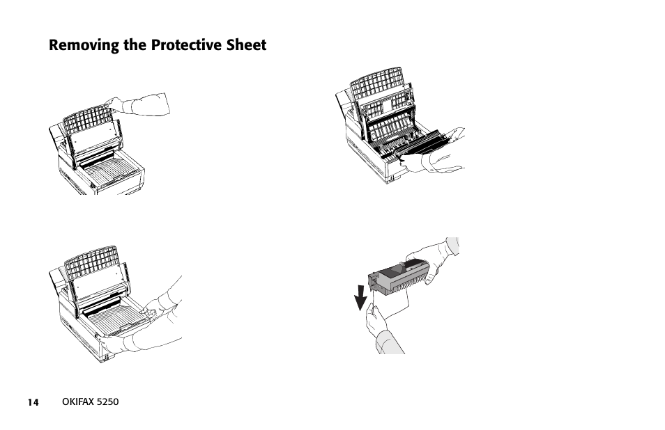 Removing the protective sheet | Oki FAX 5250 User Manual | Page 14 / 176