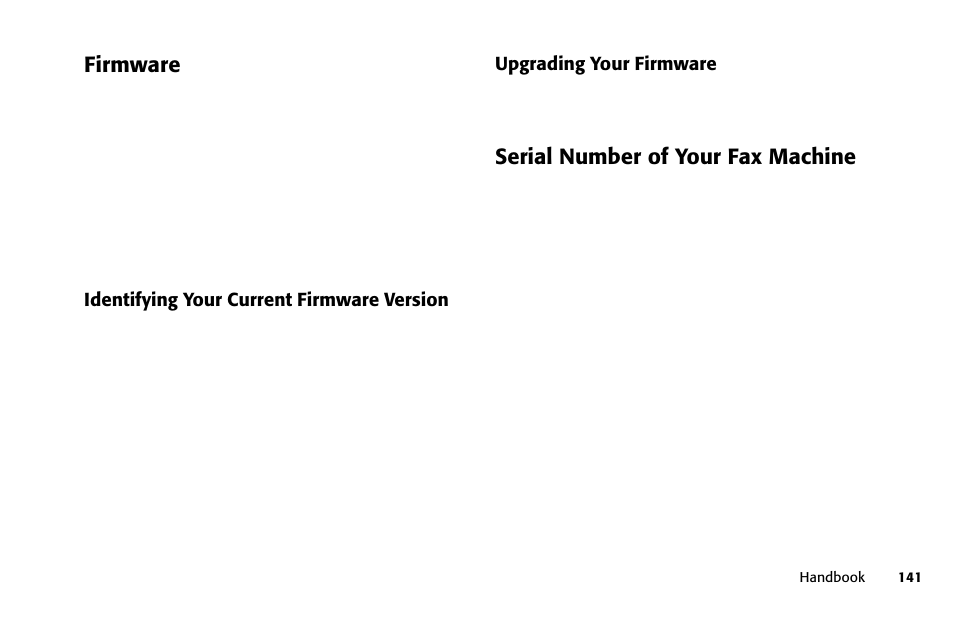 Firmware, Serial number of your fax machine | Oki FAX 5250 User Manual | Page 141 / 176