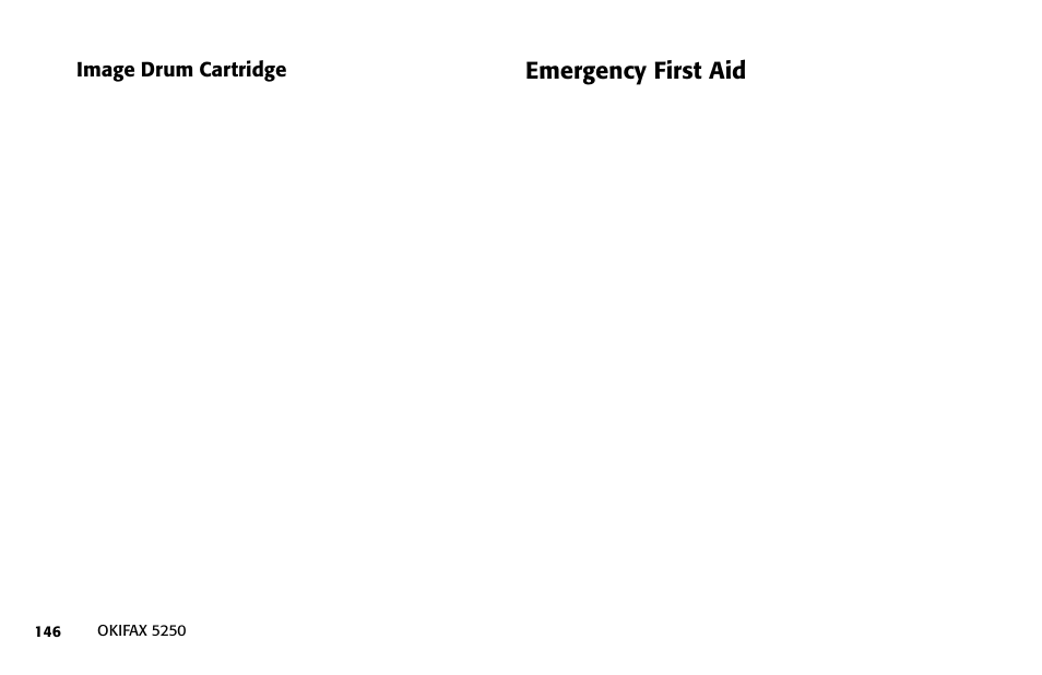 Emergency first aid | Oki FAX 5250 User Manual | Page 146 / 176