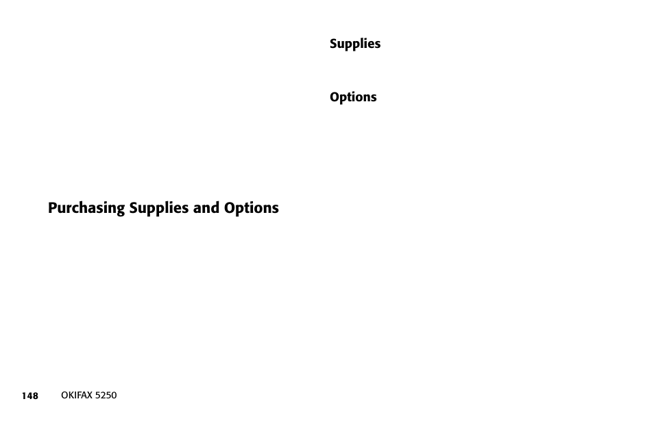 Purchasing supplies and options | Oki FAX 5250 User Manual | Page 148 / 176