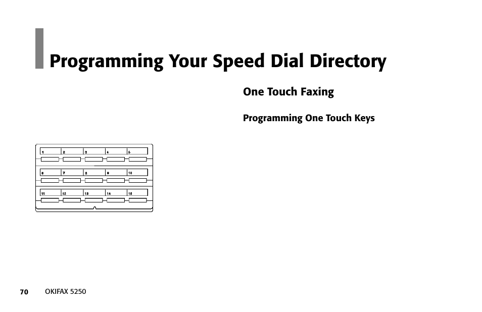 Programming your speed dial directory | Oki FAX 5250 User Manual | Page 70 / 176