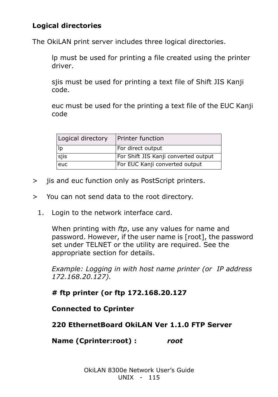 Logical directories | Oki C6100dn User Manual | Page 115 / 128