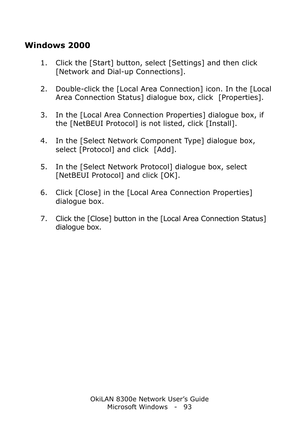 Windows 2000 | Oki C6100dn User Manual | Page 93 / 128