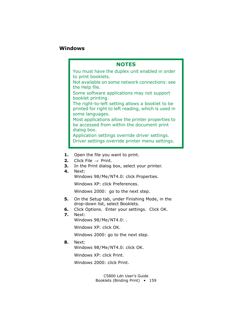 Windows | Oki C 5800Ldn User Manual | Page 159 / 251