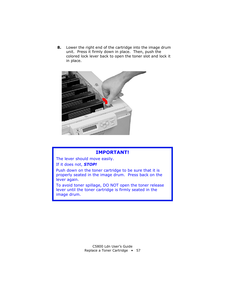 Important | Oki C 5800Ldn User Manual | Page 57 / 251