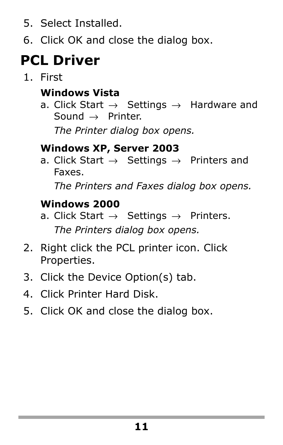 Pcl driver | Oki 59375102 User Manual | Page 11 / 12