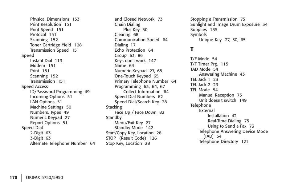 Oki 59502 User Manual | Page 170 / 172